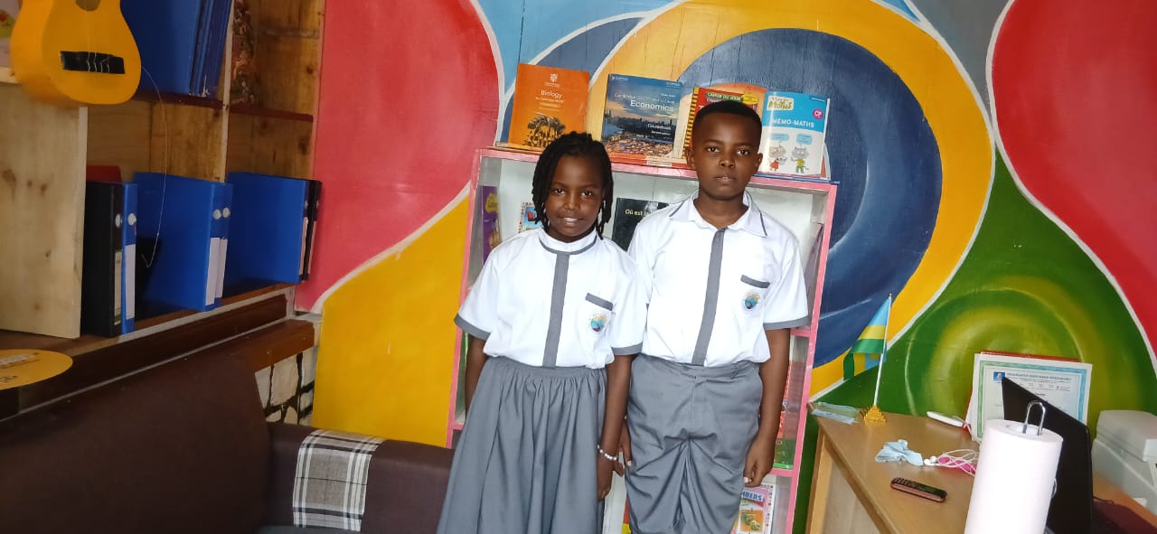Students near the music and reading corner